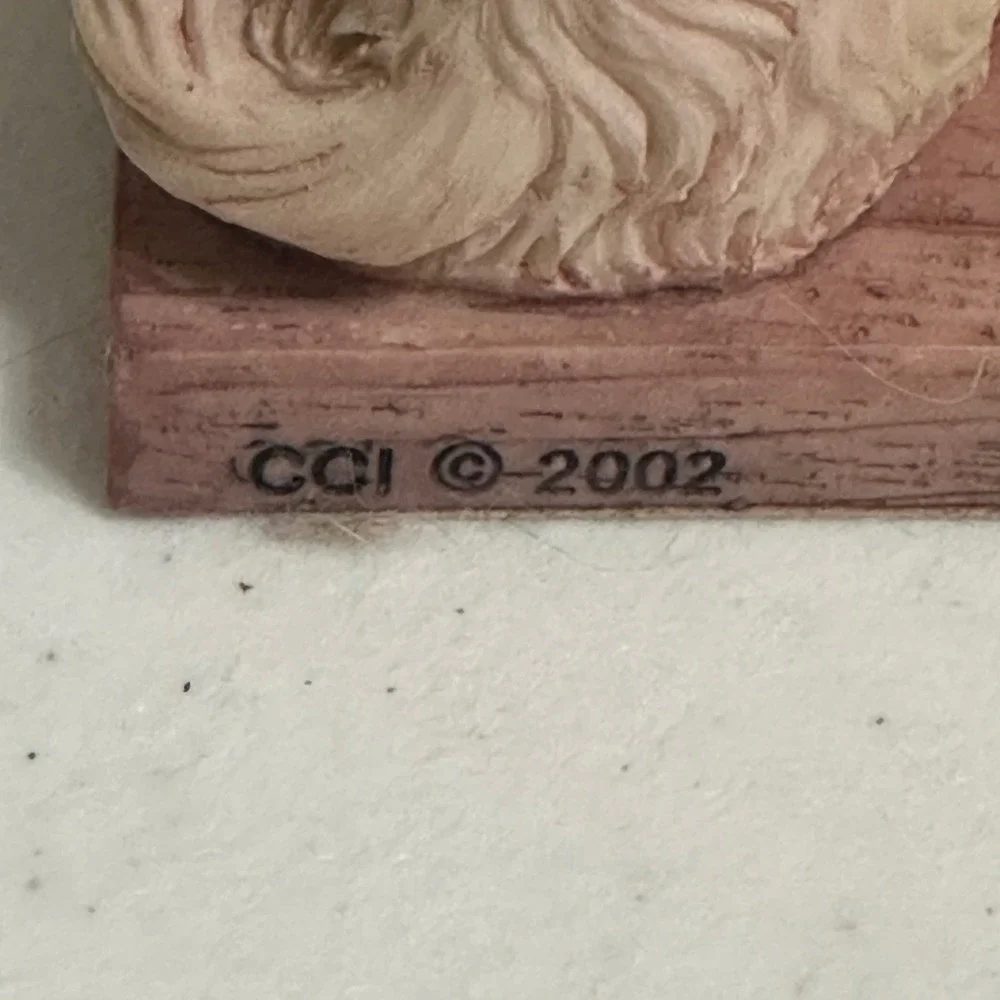 Continental Creations Yellow Persian Cat Resin‎ Photo Frame Holder Kitschy VTG